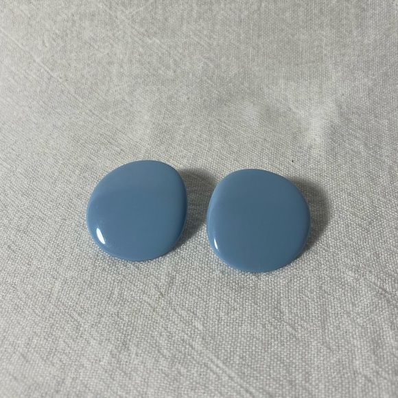FREE IF BUNDLED Blue Earrings Classic Mod Style Posts OS EUC - Picture 1 of 4